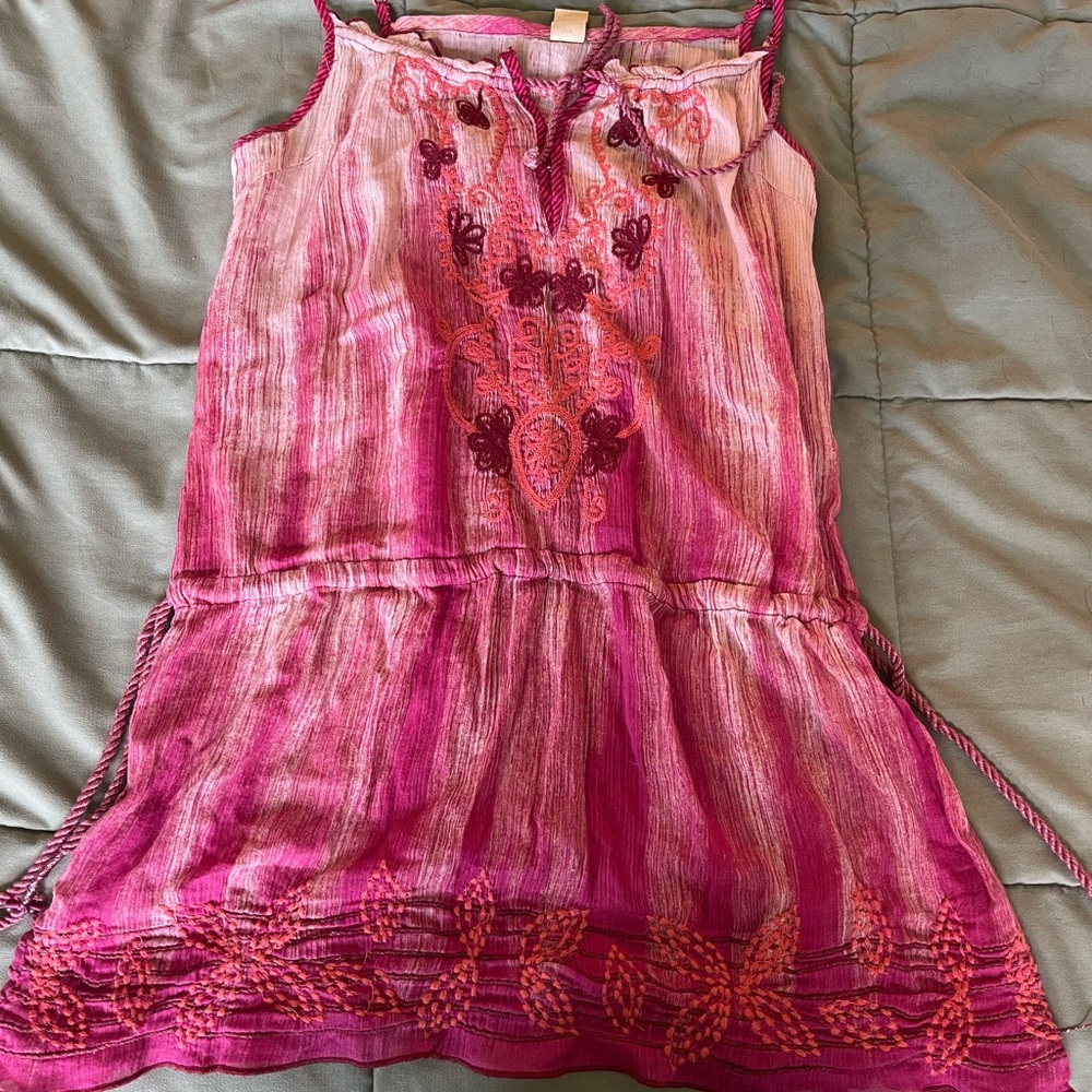 Free People Tie-Die Embroidered Embroidered Tunic Dress size 2